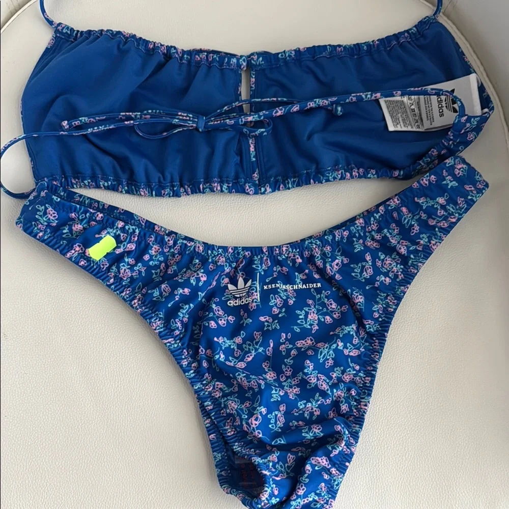 Adidas Kseniaschnaider Floral Blue Bikini Set. NWT - Picture 8 of 8